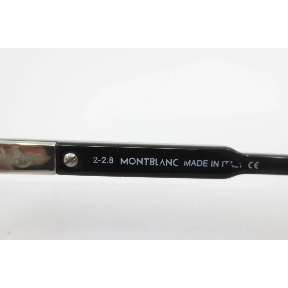 Montblanc MB 636-3 001 Black Silver Semi Rimless Eyeglass Frames Italy 56-17-145